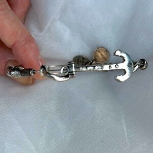 Special Edition Rare Alex and Ani Silver Anchor Charm Bracelet Ocean Beach